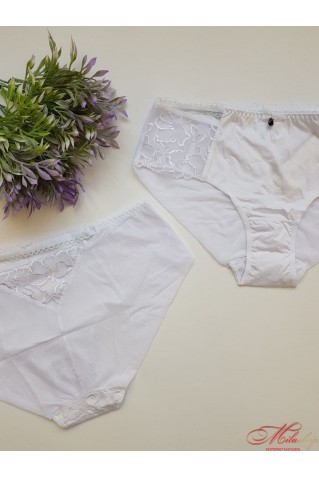 Жіночі трусики сліпи з мікросіточки з вишивкою Lanny Mode 52410 білий